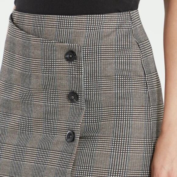 Sanctuary Pencil Skirt Reality Check XL Black White Brown Side Button CareerWear - Picture 9 of 10